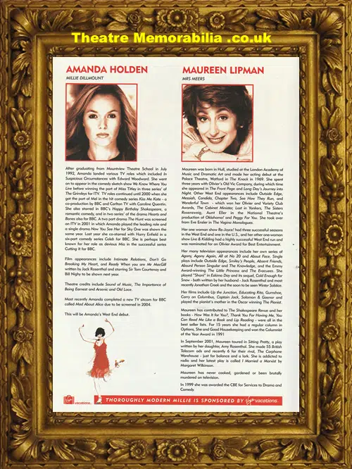 Thoroughly Modern Millie theatre programme and ticket, Shaftesbury Theatre London 2003 - image 4