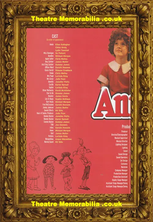 Annie signed theatre programme, Theatre Royal Glasgow 2009 - image 4