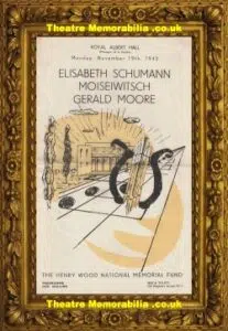 London Royal Albert Hall – Elisabeth Schumann Moiseiwitsch Moore 1945