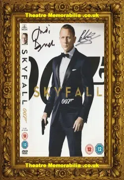 Judi Dench and Ben Loyd Holmes signed Skyfall DVD cover