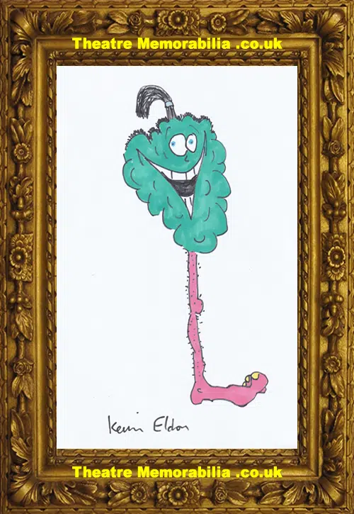 Kevin Eldon signed doodle drawing - image 2