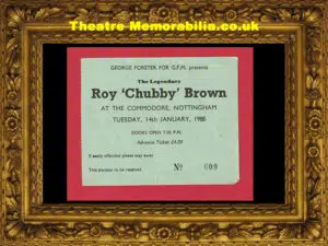 Nottingham Commodore Theatre – Roy Chubby Brown Theatre Ticket 1985