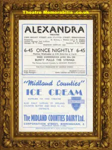 Birmingham Alexandra Theatre – Bunty Pulls The Strings – 1942