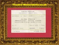 Exeter University Festival – Alan Price Concert Ticket 1993