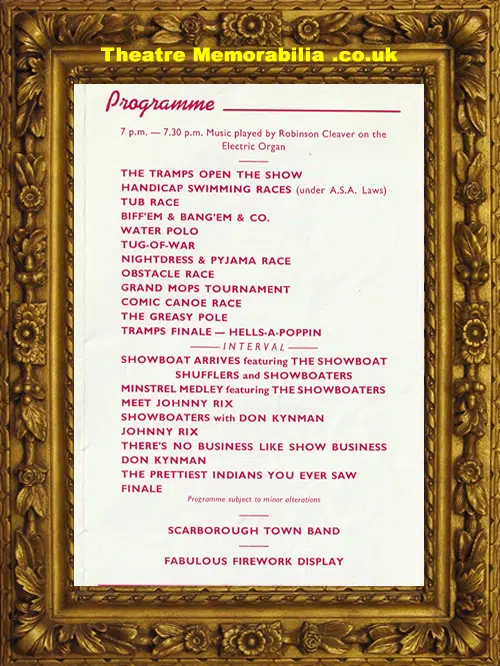 Showboat Spectacular theatre programme Scarborough Open Air Theatre 1972 - image 3
