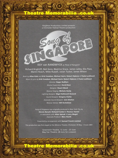 Song Of Singapore theatre programme Minerva Theatre Chichester 2001 - image 3
