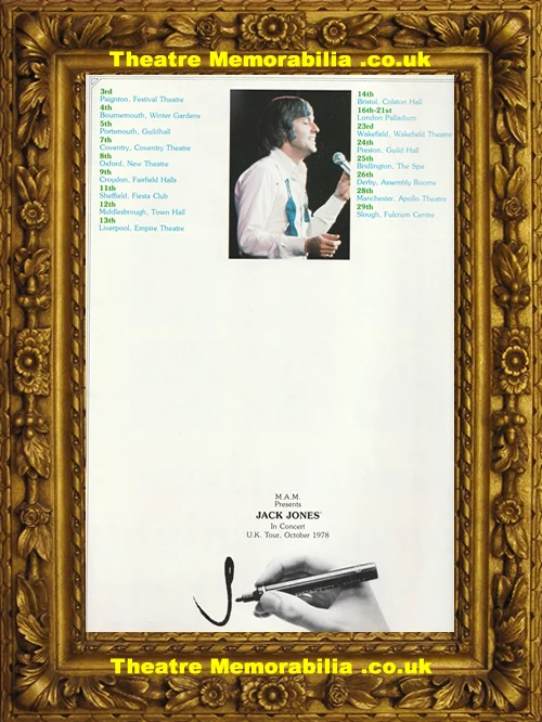 Jack Jones concert tour programme brochure 1978 - image 3