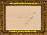L S Lowry Drawing Pen Ink Pencil Sketch – The Sea Front 1949