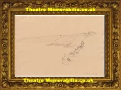 L S Lowry Drawing Pen Ink Pencil Sketch – The Sea Front 1949