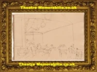 L S Lowry Drawing Pen Ink Pencil Sketch – The Spa Concert Hall 1949