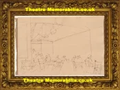 L S Lowry Drawing Pen Ink Pencil Sketch – The Spa Concert Hall 1949