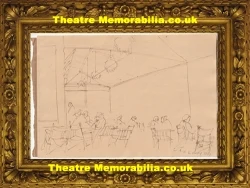 L S Lowry attributed pencil ink sketch of The Spa Concert Hall 1949