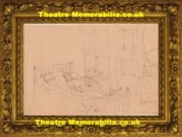 L S Lowry Drawing Pen Ink Pencil Sketch – In the bedroom 1949