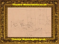 L S Lowry attributed pencil ink sketch In The Bedroom 1949