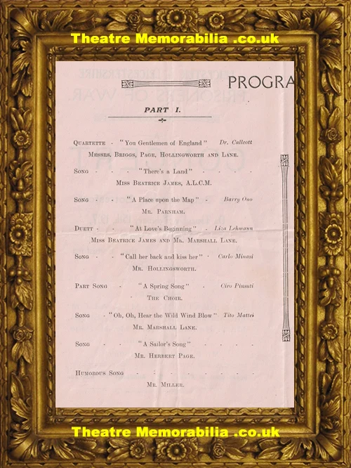 Prisoners Of War concert programme, Bottesford Leicester 1917 - image 3