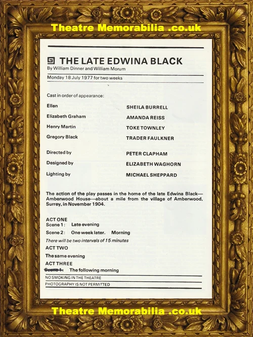 The Late Edwina Black theatre programme, Ashcroft Theatre Croydon 1977 - image 4