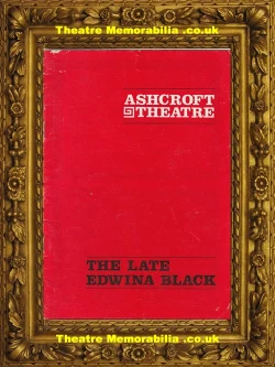 The Late Edwina Black theatre programme, Ashcroft Theatre Croydon 1977