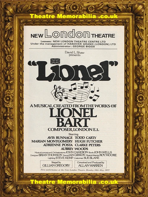 Lionel theatre programme, New Theatre London 1977 - image 3