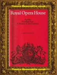 London Royal Opera House Theatre – Prodigal Son – 1982
