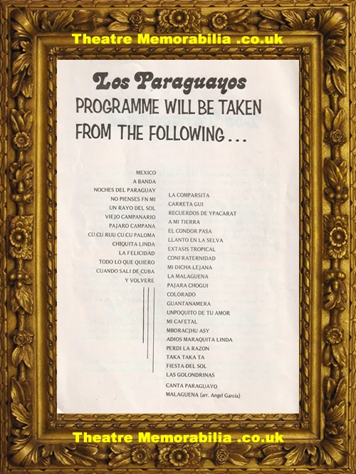 Los Paraguayos Reynaldo Meza 1960s programme multi signed - image 4