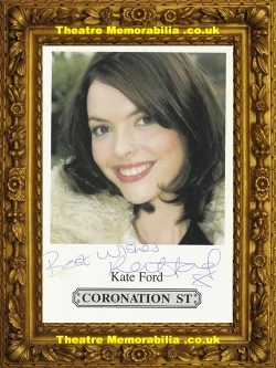 Kate Ford signed Coronation Street cast card