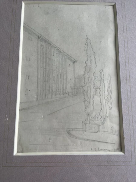 L S Lowry attributed pencil sketch, street scene 1951 - image 3