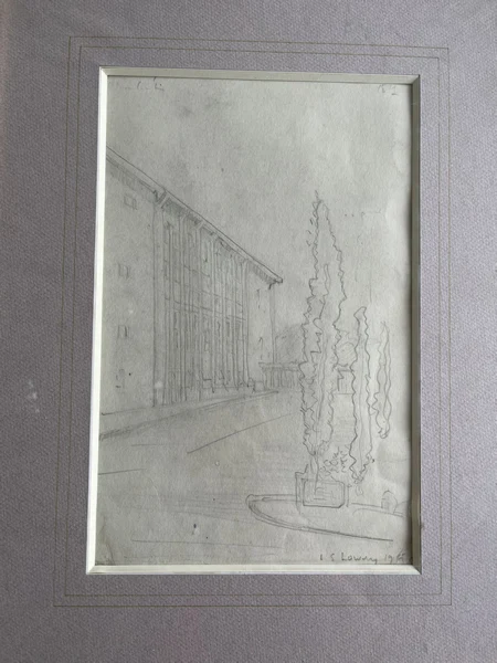 L S Lowry attributed pencil sketch, street scene 1951 - image 4