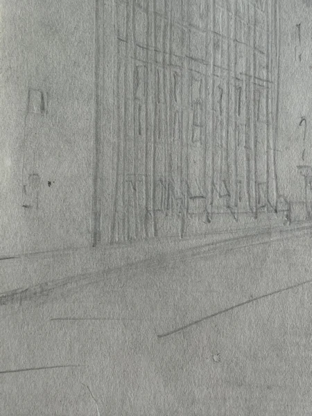 L S Lowry attributed pencil sketch, street scene 1951 - image 6