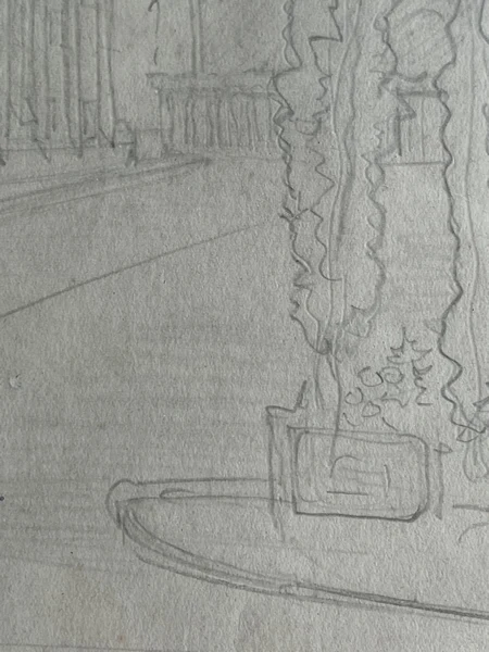 L S Lowry attributed pencil sketch, street scene 1951 - image 8