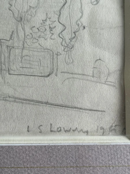 L S Lowry attributed pencil sketch, street scene 1951 - image 9