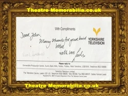 Leah Bracknell signed Yorkshire TV Emmerdale compliments slip