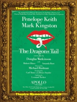 Penelope Keith signed theatre flyer, The Dragons Tail