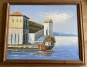 Rolf Harris Painting – A Nice Harbour Scene