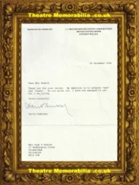 David Dimbleby Autograph Signed Letter 1994 – Achieve Man + Woman ?
