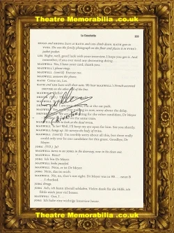 Inside Number 9 La Couchette script page signed by Guillem Morales