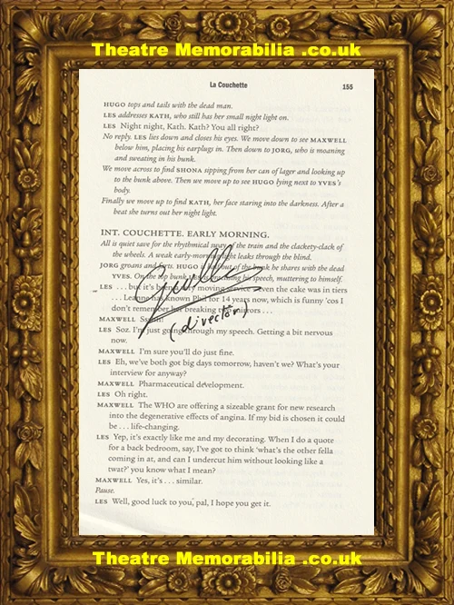 Inside Number 9 La Couchette script page signed by Guillem Morales - image 2
