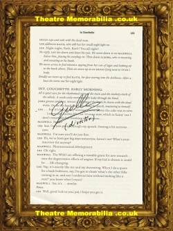 Inside Number 9 La Couchette script page signed by Guillem Morales