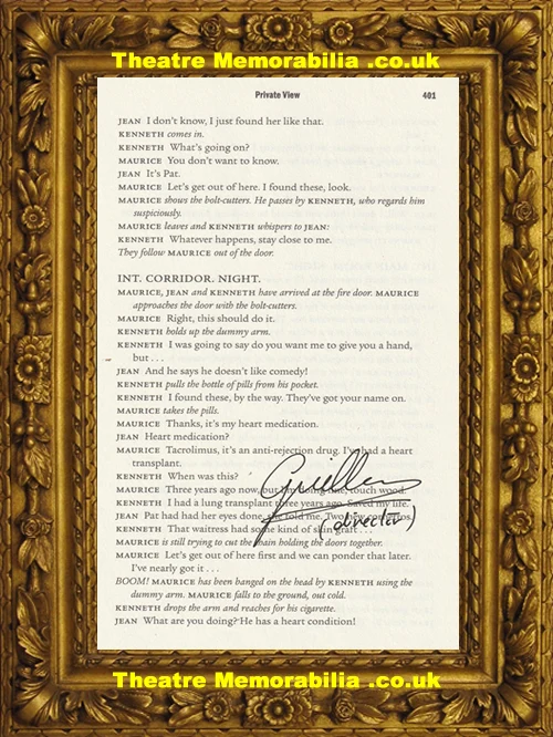 Inside Number 9 Private View script page signed by Guillem Morales - image 2