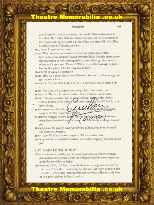 Inside Number 9 Private View script page signed by Guillem Morales - image 2