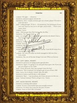 Inside Number 9 Private View script page signed by Guillem Morales
