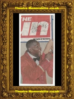 Frank Bruno signed newspaper picture