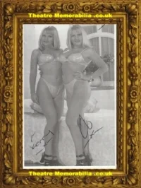 Jo & Kerry Autograph Signed Picture The Daily Sport Glamour Models