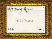 Nancy Reagan Autograph Signed Picture First Lady Wife American President