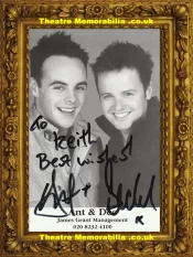 Ant & Dec Autograph Signed Picture – British TV Presenters