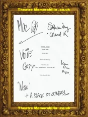 Danger Mouse Writer Acrors Autograph Signed Script Page