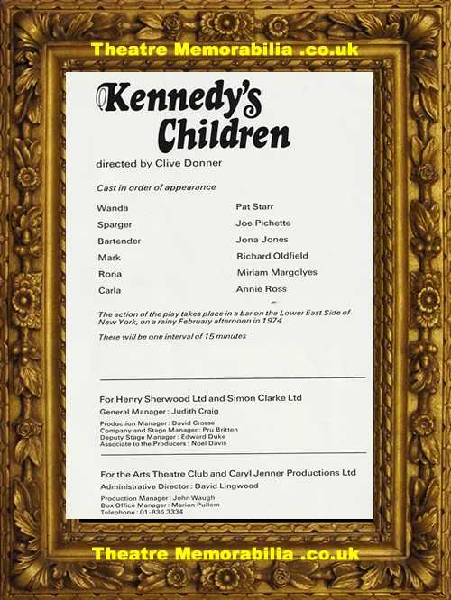 Kennedy's Children theatre programme, Kings Head Theatre Club 1975 - image 4