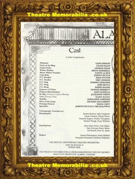  Bristol Hippodrome Theatre – Aladdin 1980 – Signed Danny La Rue - Theatre Memorabilia - Theatre Programmes Theatre Memorabilia - Theatre Programmes