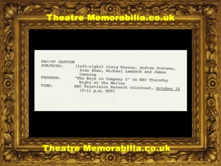  The Boys In Company C Film Picture and Letter 1980 - Theatre Memorabilia - Theatre Programmes Theatre Memorabilia - Theatre Programmes