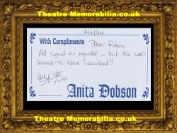 Anita Dobson signed compliments slip autograph