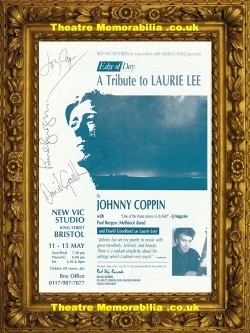 A Tribute to Laurie Lee signed theatre flyer, New Vic Studio Theatre Bristol